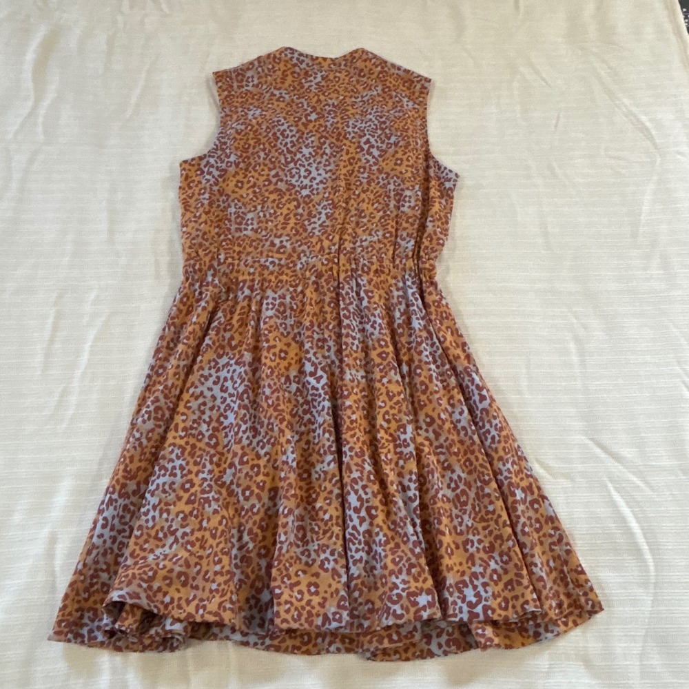 Nine West Leopard Print Sleeveless Mini Shirt Dress with Pockets - Picture 2 of 11